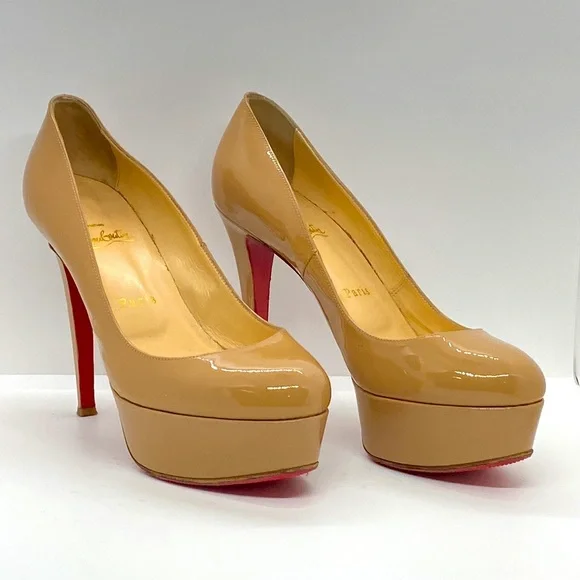 Sexy Nude Round Toe High Heel Pumps By Christian Louboutin. Size 37.5 (7.5 US) - Picture 7 of 13